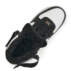 Ghete AF1 Imblanite, Negru/Alb, Piele Naturala